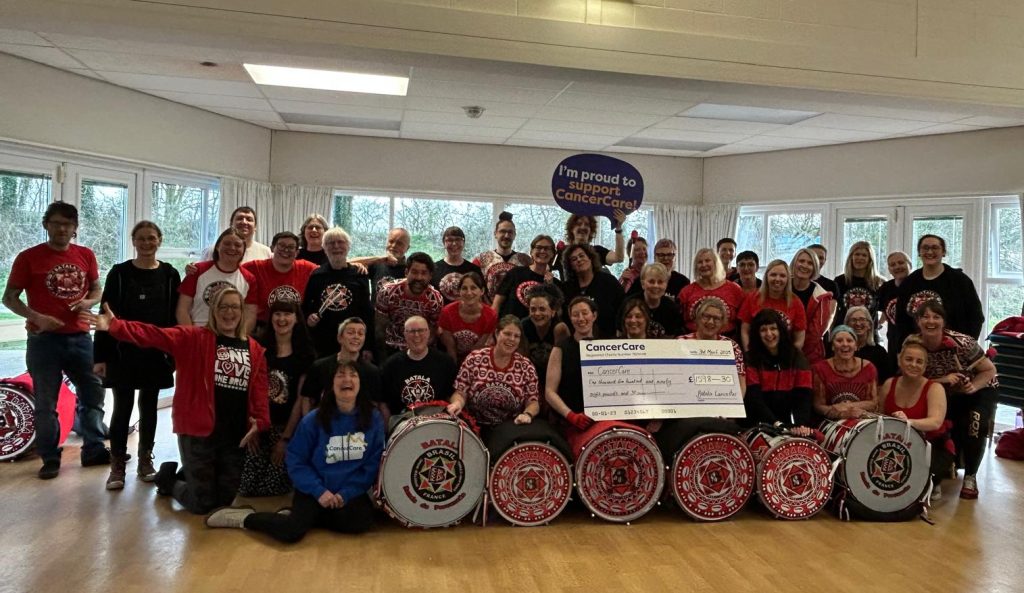 Batala Lancaster CancerCare cheque presentation