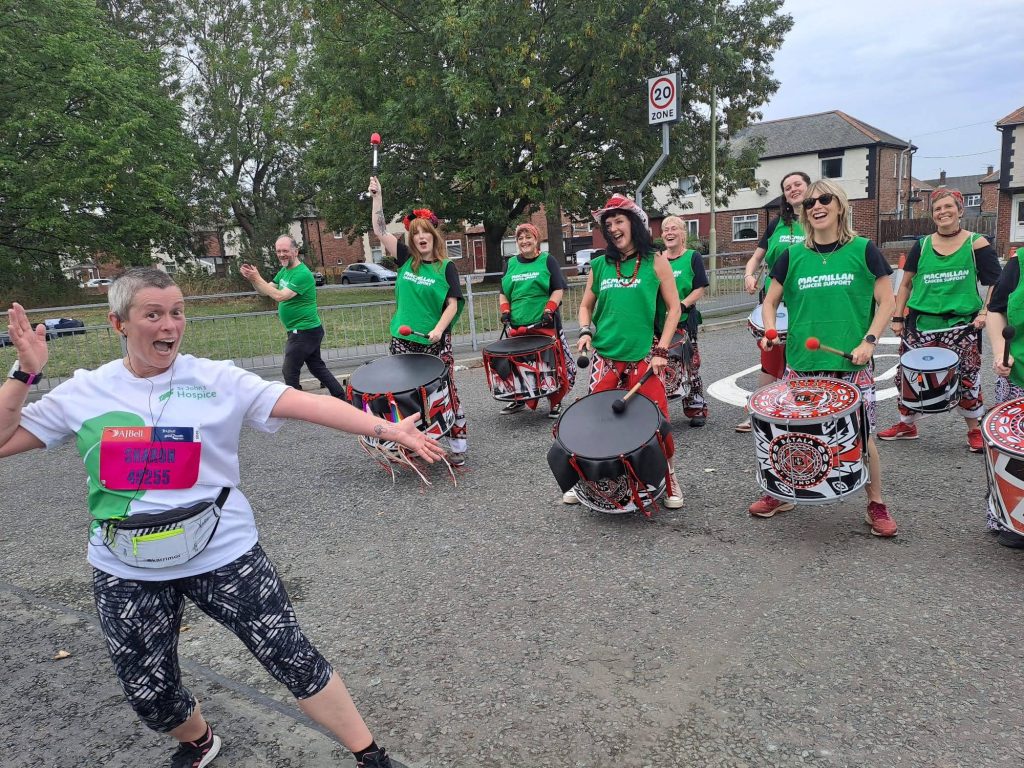 Running and playing at the Great North Run